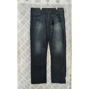 NWT GUESS Lincoln Straight Slim Jeans Mens 38x34 Midnight Blue‎ Denim